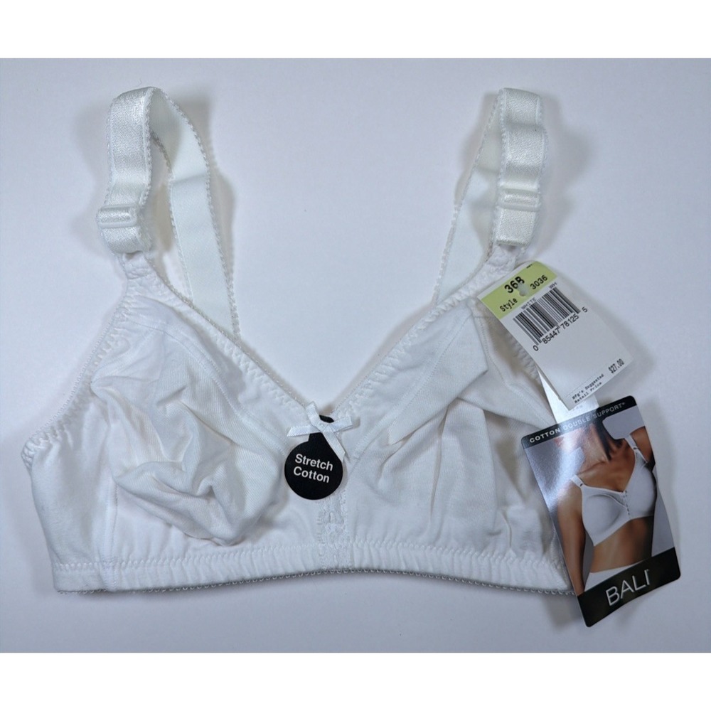 Bali Cotton Double Classic Support White Wire Free Bra Style DF3036 36B NEW